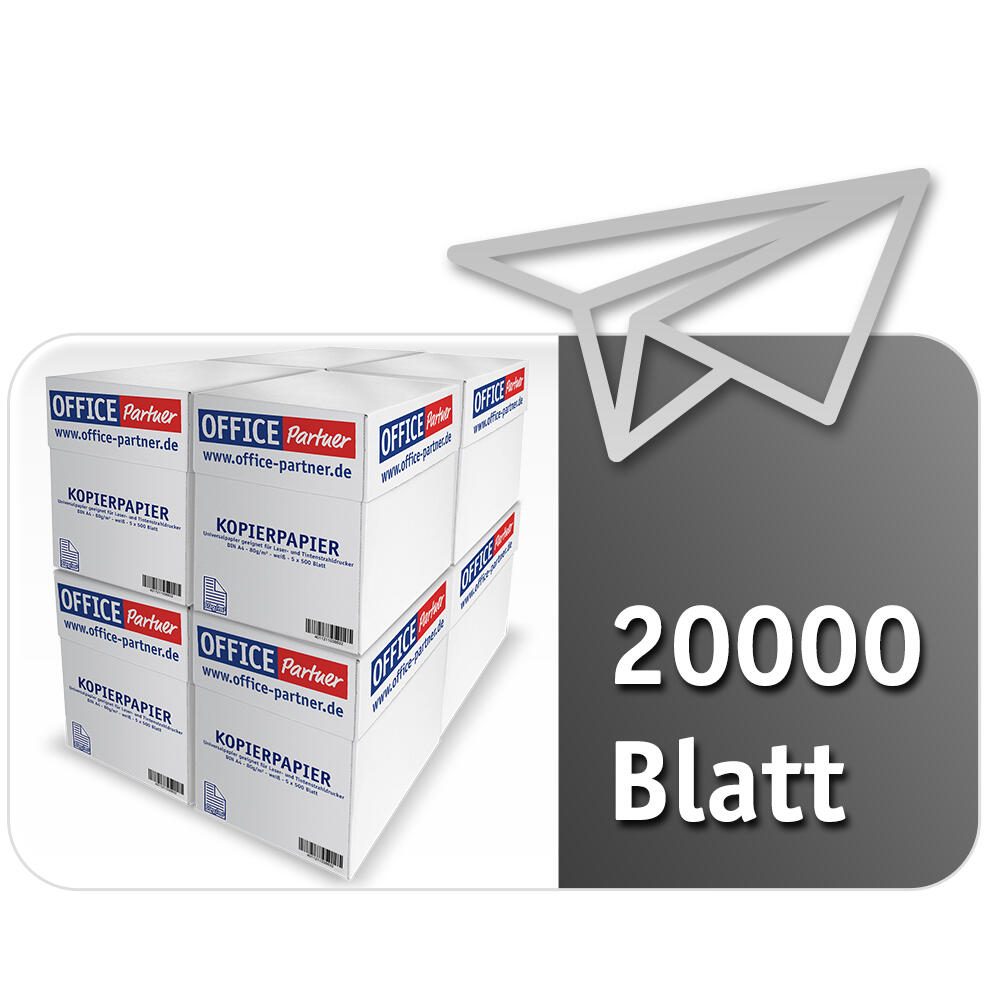 OFFICE Partner Premium Kopierpapier, weiß - DIN A4 80g/m² - 20.000 Blatt OFFICE Partner Premium Kopierpapier, weiß - DIN A4 80g/m² - 20.000 Blatt